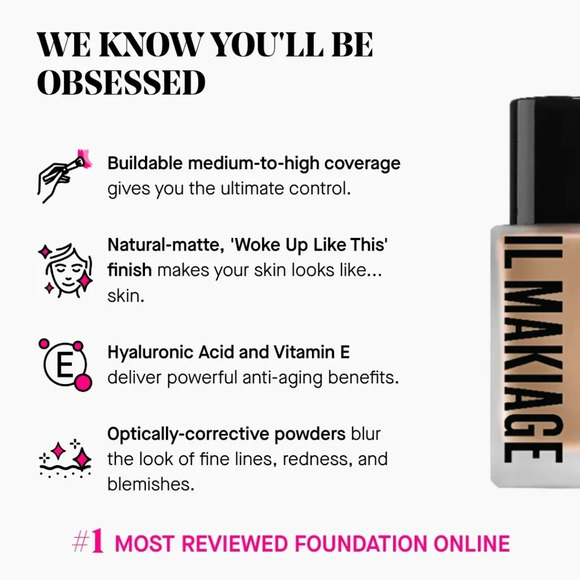 ⭐IL Makiage WOKE UP LIKE THISFlawless Base Foundation Shade #170 - Picture 7 of 7